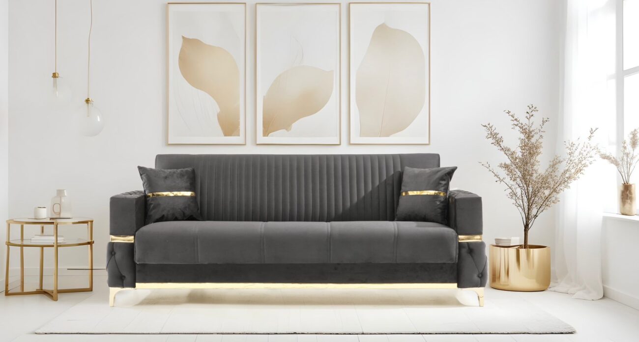 Fabric Sofa Bed with Storage