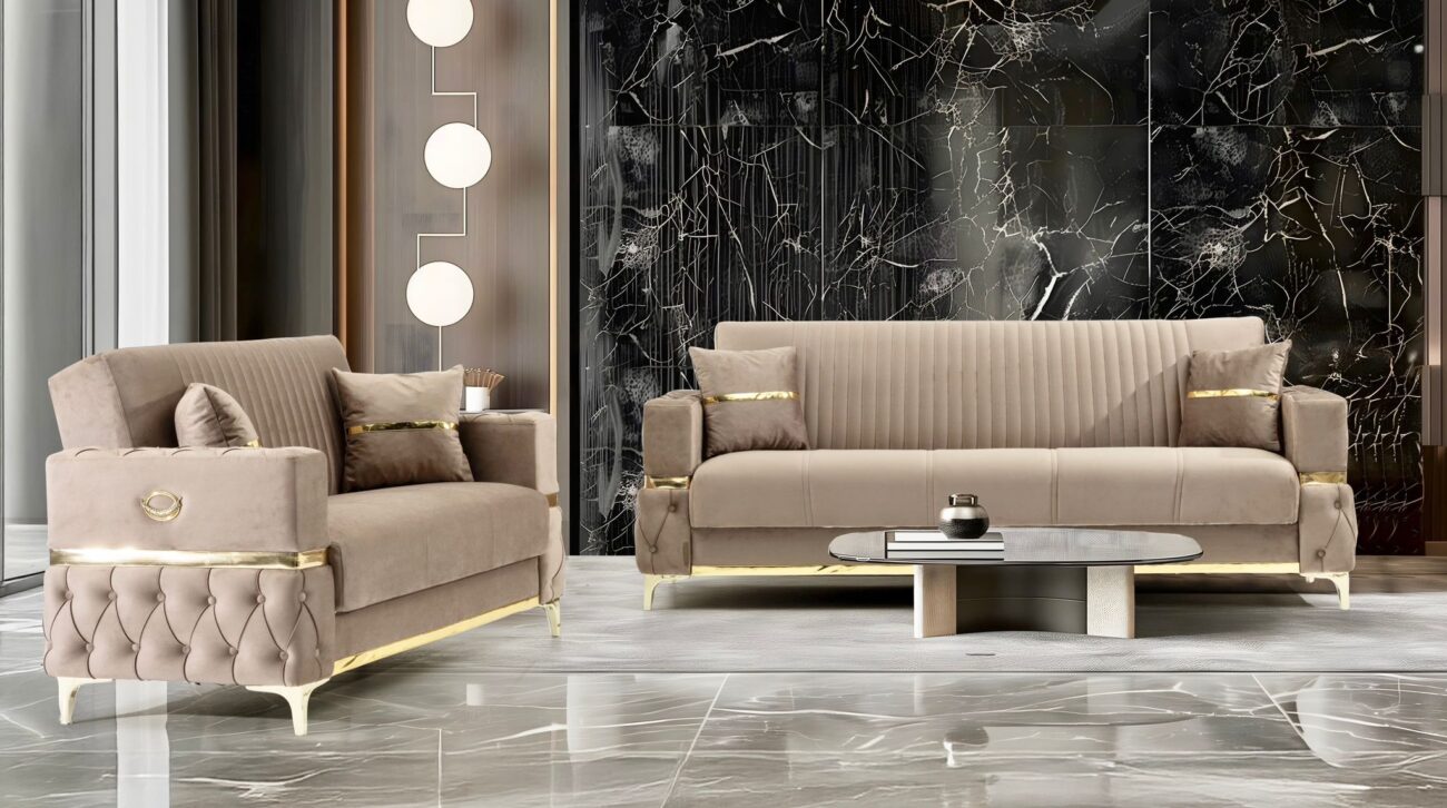 Fabric Sofa Bed with Storage