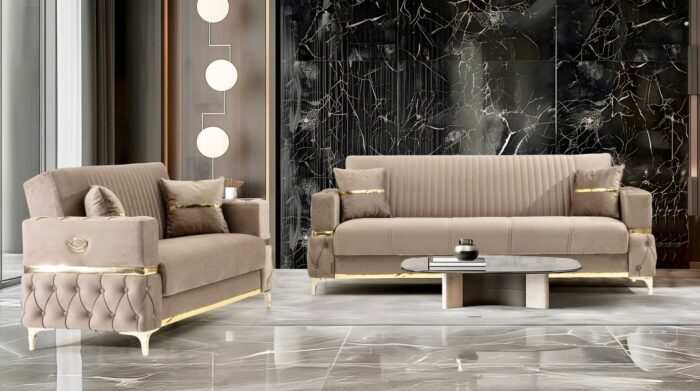 Fabric Sofa Bed with Storage